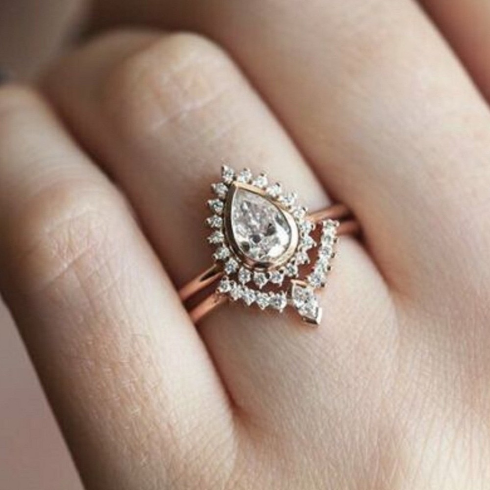 Simulated Diamond ring set. Woman’s size 5 1/2